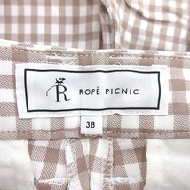 ロペピクニック ROPE Picnic クロップドパンツ ギンガムチェック パイピング 38 茶 ブラウン /CT ■MO レディース_画像6