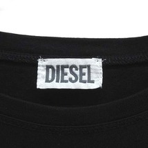 ディーゼル DIESEL ロゴ Tシャツ カットソー 長袖 クルーネック ロンT ワンポイント ブラック 黒 XL メンズ_画像3