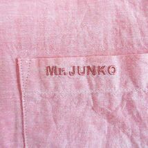 ミスタージュンコ Mr.JUNKO シャツ 長袖 胸ポケット ロゴ 麻混 L ピンク ※EKM メンズ_画像5