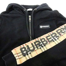 バーバリー BURBERRY 20AW ヴィンテージチェックパネル ジップ パーカー ノバチェック ロゴ フーディー M ブラック 黒 メンズ_画像3