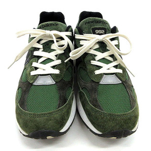 ニューバランス × ジョウンド JJJJound 美品 992 Green スニーカー M992JJ スエード メッシュ シューズ US9 27cm 緑 グリーン メンズの画像2