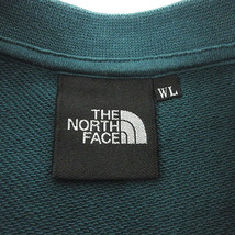 ザノースフェイス THE NORTH FACE スウェット トレーナー NT62335X ロゴ刺繍 クルーネック トップス 裏毛 L 緑 グリーン レディース_画像4