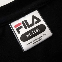 フィラ FILA Tシャツ ロゴ プリント クルーネック 半袖 XL 18 黒 ブラック 白 ホワイト キッズ_画像4