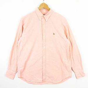  Ralph Lauren RALPH LAUREN The Big Oxford BD shirt long sleeve cotton 160A pink one Point embroidery kz7635 Kids 