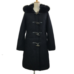  Natural Beauty NATURAL BEAUTY coat down da full long fur wool feather hood lame long sleeve 38 black black 