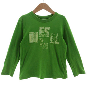  diesel DIESEL T-shirt long sleeve cut and sewn long T Logo cotton green green 113cm Kids 