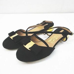 Salvatore Ferragamo Salvatore Ferragamo Felma vala Libbon Sandal Cross Back Bess 6.5d Черная замша Leade