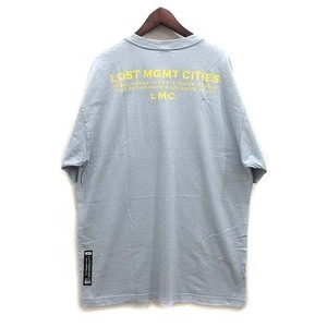 エルエムシー LMC ロゴ プリント クルーネック Tシャツ 半袖 ライトブルー L メンズ