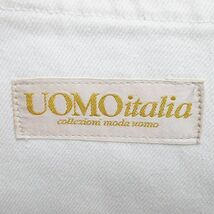 Interwood Company UOMOitalia デニムパンツ ジーンズ ロング丈 ジップフライ 白系 ホワイト イタリア製 綿 コットン メンズ_画像4