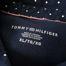 トミーヒルフィガー TOMMY HILFIGER ポロシャツ レイヤード 水玉 ドット ロゴ ワッペン コットン 鹿の子 半袖 XL 紺 白 大きいサイズ_画像5