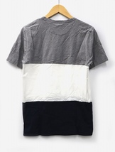 eleventy イレブンティ― クルーネック 半袖 コットン Tシャツ S GRAY × WHITE × NAVY グレー ホワイト ネイビー メンズ_画像2