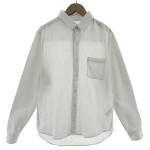 アーバンリサーチ URBAN RESEARCH シャツ 長袖 切替え リネン60％ ホワイト 白 38 メンズ