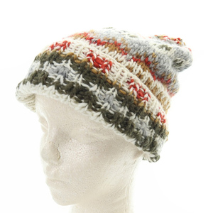 チャムラ CHAMULA FRAMeWORK取り扱い 23AW Double Cuff CAP Navajo ニット帽 帽子 白 ホワイト グレー /SR33 レディース