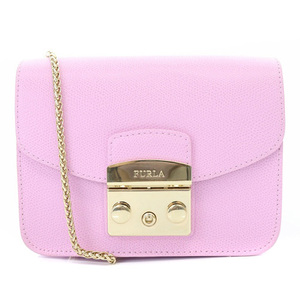 フルラ FURLA メトロポリス チェーン ミニバッグ ショルダーバッグ レザー 紫 パープル /SR15 レディース