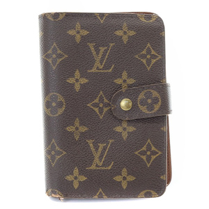 ルイヴィトン LOUIS VUITTON モノグラム ポルトパピエジップ 二つ折り財布 手帳カード入れ 茶色 ブラウン /SR24 ■OH レディース