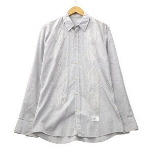 ソーイシャツ soe shirts 2113-81-012 レギュラーカラー 長袖 アップリケ 菱形 コットン シャツ 1(S) グレー