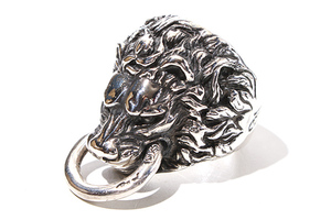 23.5 номер не использовался товар Bill Wall Leather Bill Wall Leather Lion Ring With Ring In Mouth серебряный 925 лев кольцо SILVER серебряный /*