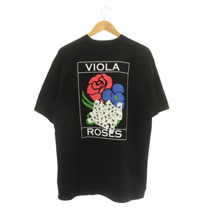 ゴッドセレクショントリプルエックス GOD SELECTION XXX VIOLAプリントカットソーTシャツ 半袖 クルーネック XL 黒 ブラック