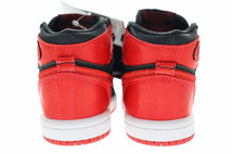 未使用品 ナイキ NIKE JORDAN 1 RETRO HIGH OG TD SATIN BRED 2023 9cm 3C FD5305-061 ジョーダン I レトロ ハイ トドラー サテン ブレッド_画像4