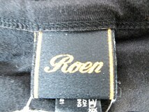 ロエン Roen Tシャツ 半袖 クルーネック ドクロ ペイズリー柄 黒 L QQQ レディース_画像3