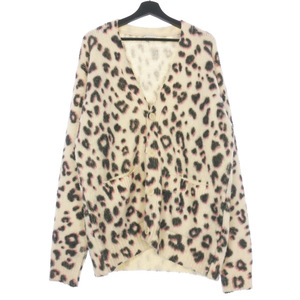  Dries Van Noten DRIES VAN NOTEN 22AW шерсть кашемир Leopard рисунок вязаный кардиган свитер M слоновая кость 222-2152 мужской 