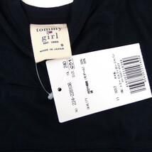 未使用品 トミーガール tommy girl 国内正規品 タグ付き チュニック カットソー リボン ロゴ コットン混 半袖 1 黒 ブラック /NT5_画像3