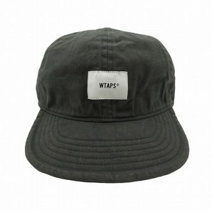 19SS ダブルタップス WTAPS A-3 CAP.COTTON.SERGE ワーク ミリタリー キャップ コットン サージ ツイル ロゴ 6パネル 野球帽 00 黒の画像2