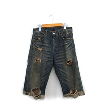 リーバイス Levi's 501 デニム ジーンズ ハーフ ダメージ加工 ヴィンテージ加工 30 ブルー 青 /KT27 メンズ_画像1