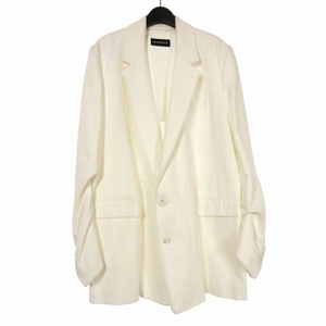  Ann Demeulemeester ANN DEMEULEMEESTER 22SS single breast b leather jacket 48 white 2201-JA01 D-185 men's 