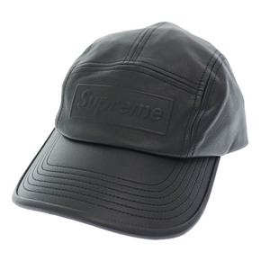 シュプリーム SUPREME 22SS GORE-TEX Leather Camp Cap ボックス ロゴ ゴアテックス レザー キャンプ キャップ 黒 ブラック ☆AA★▲ 24030