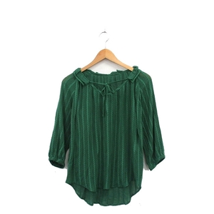  Florent FLORENT блуза рубашка тянуть over 7 минут рукав лента общий рисунок зеленый зеленый /KT22 женский 