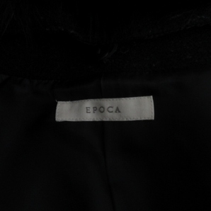 エポカ EPOCA ファーロングコート フォックス ウール 40 約M ブラック 黒 0228 IBO46 レディースの画像7