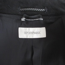 スポーツマックス マックスマーラ SPORT MAX 美品 コート ジャケット ウエストデザイン ビッグカラー ブラック 40 約L IBO47_画像9