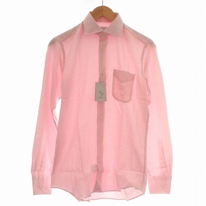 未使用品 MADE BY HITOYOSHI ワイシャツ 長袖 シャツ 38-84 M相当 ピンク /☆G メンズ