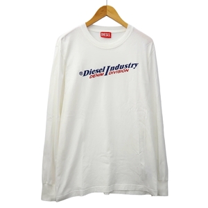 ディーゼル DIESEL T-JUST-LS-IND クルーネック ロゴ プリント 長袖 Tシャツ ロンT M WHITE(ホワイト) メンズ