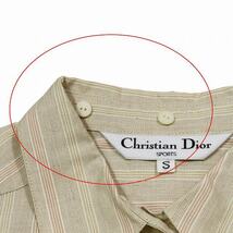 クリスチャンディオール Christian Dior ストライプ シャツ ブラウス 長袖 コットン100％ カットソー S ベージュ系/4YBA2 レディース_画像6