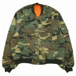 フォステックスガーメンツ FOSTEX GARMENTS MA-1 CAMO フライト ボンバー ジャケット カモフラ 迷彩 ウッドランドカモ 総柄 ウォッシュ加工