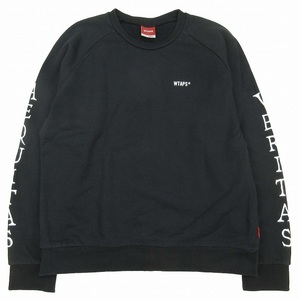 17AW ダブルタップス WTAPS V=A VERITAS/AEQUITAS SWEAT SHIRT クルーネック スウェット トレーナー ロゴ プリント ラグランスリーブ