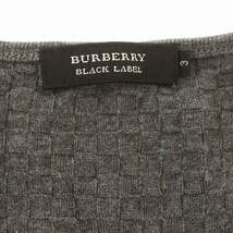 バーバリーブラックレーベル BURBERRY BLACK LABEL ロンT Vネック 長袖 Tシャツ カットソー 3 L相当 グレー_画像3