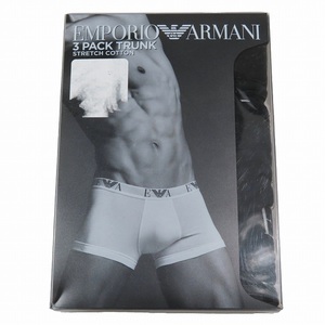 エンポリオアルマーニ EMPORIO ARMANI 3PACK TRUNKS STRETCH COTTON 下着 トランクス ボクサーパンツ L 黒 111357 CC715 21320/10 メンズ