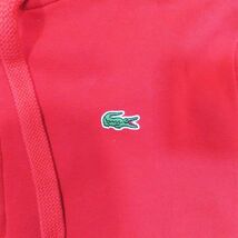 ラコステ LACOSTE SPORT プレミアム スウェット フーディ パーカー プルオーバー ハーフジップ 赤 レッド L メンズ_画像3