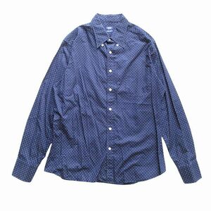 フェアファクス FAIRFAX ドット シャツ カットソー ブラウス ボタンダウン ワイシャツ SLIM FIT LL 紺 ネイビー メンズ ♪２