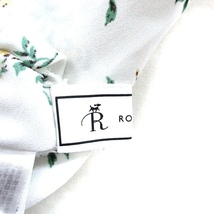 ロペピクニック ROPE Picnic ブラウス シャツ 半袖 リボン Vネック 花柄 40 ホワイト 白 /KT15 レディース_画像3