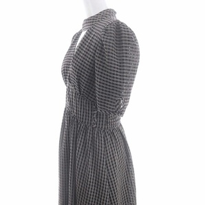 ハーリップトゥ Herlipto striped midi dress ワンピース ロング 半袖 S 黒 ブラック /MF ■OS ■SH レディースの画像5