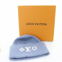 ルイヴィトン LOUIS VUITTON ビーニー LV ヘッドライン ニット帽 ロゴ 水色 ブルー M79451 /SR7 ■OH レディース_画像6