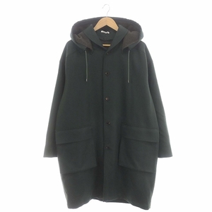 オーラリー 23AW LIGHT MELTON HOODED LINER COAT コート アウター ロング フード付き ライナー付き 3 深緑 メンズ