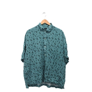 レイジブルー RAGEBLUE シャツ 七分袖 総柄 L グリーン 緑 /KT7 メンズ
