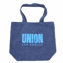 UNION ユニオン ORIGINAL UNION LA TOTE ロゴプリント トートバッグ インディゴ_画像1