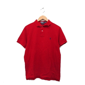 ポロ バイ ラルフローレン Polo by Ralph Lauren 国内正規品 ポロシャツ 半袖 コットン ワンポイント L レッド 赤 /KT41 メンズ