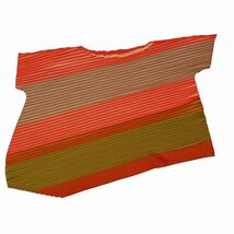 16AW プリーツプリーズ イッセイミヤケ PLEATS PLEASE ISSEY MIYAKE バウンス アシンメトリー トリコロールカラー ワンピース オレンジ_画像1